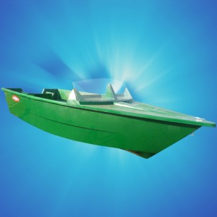 Моторная лодка «Рыбак» с передней декой и ветровым стеклом